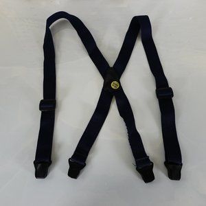 Suspender Mens Blue Navy Clip On Adjustable‎ Strap Stretch Elastic X Back Work